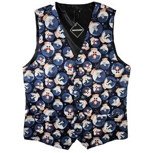 Whatlee’s Men’s XXL Ugly Christmas Vest Snowglobes Santa Penguins Bears NWT